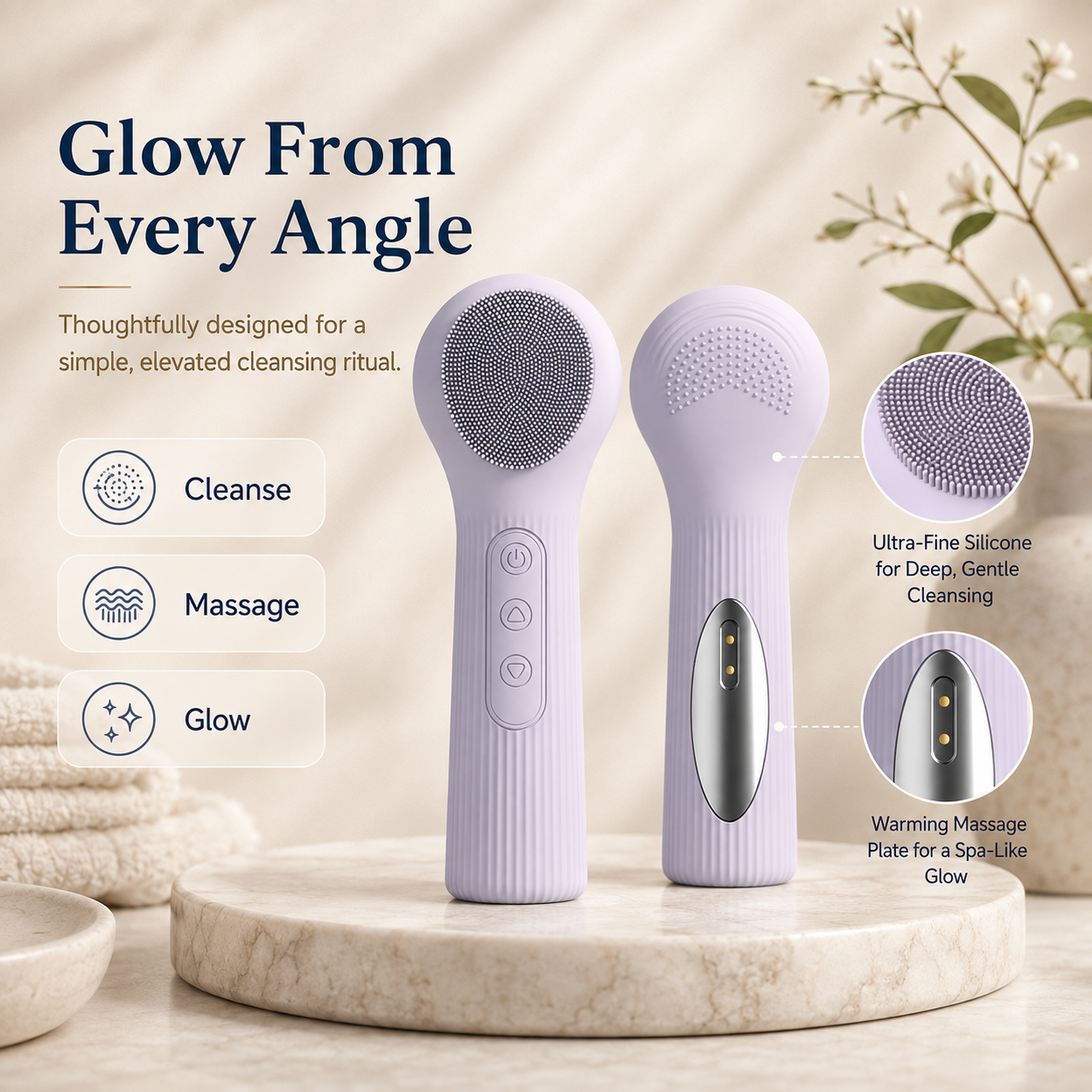 Ebaura GlowWave™ Facial Cleansing Brush