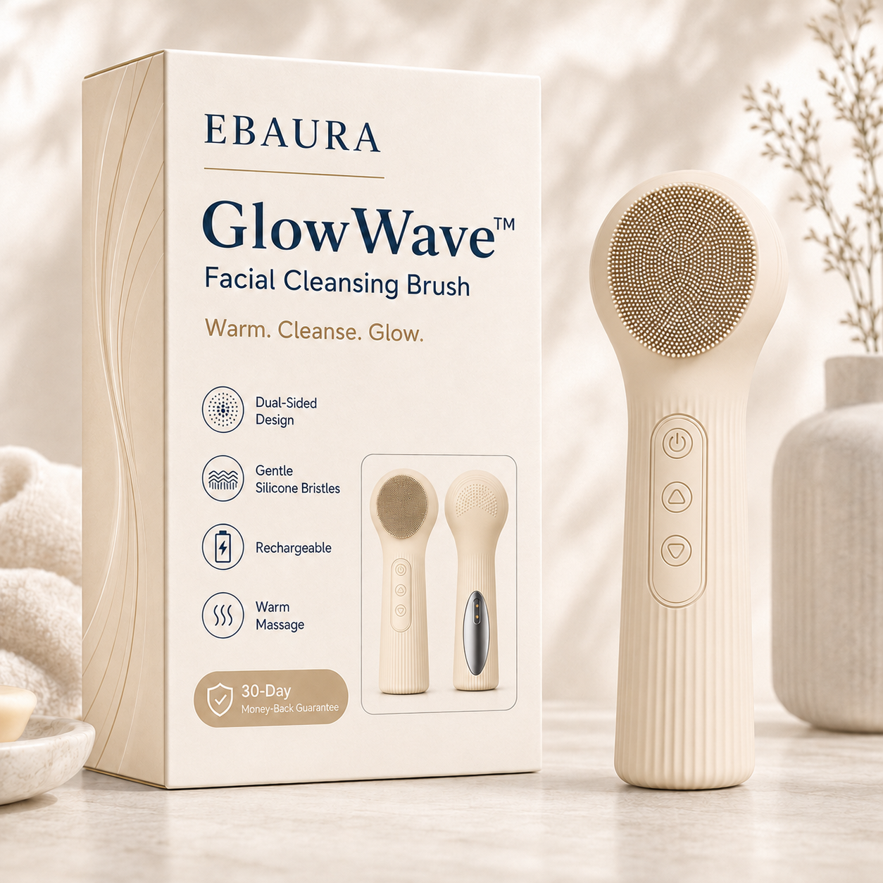 Ebaura GlowWave™ Facial Cleansing Brush