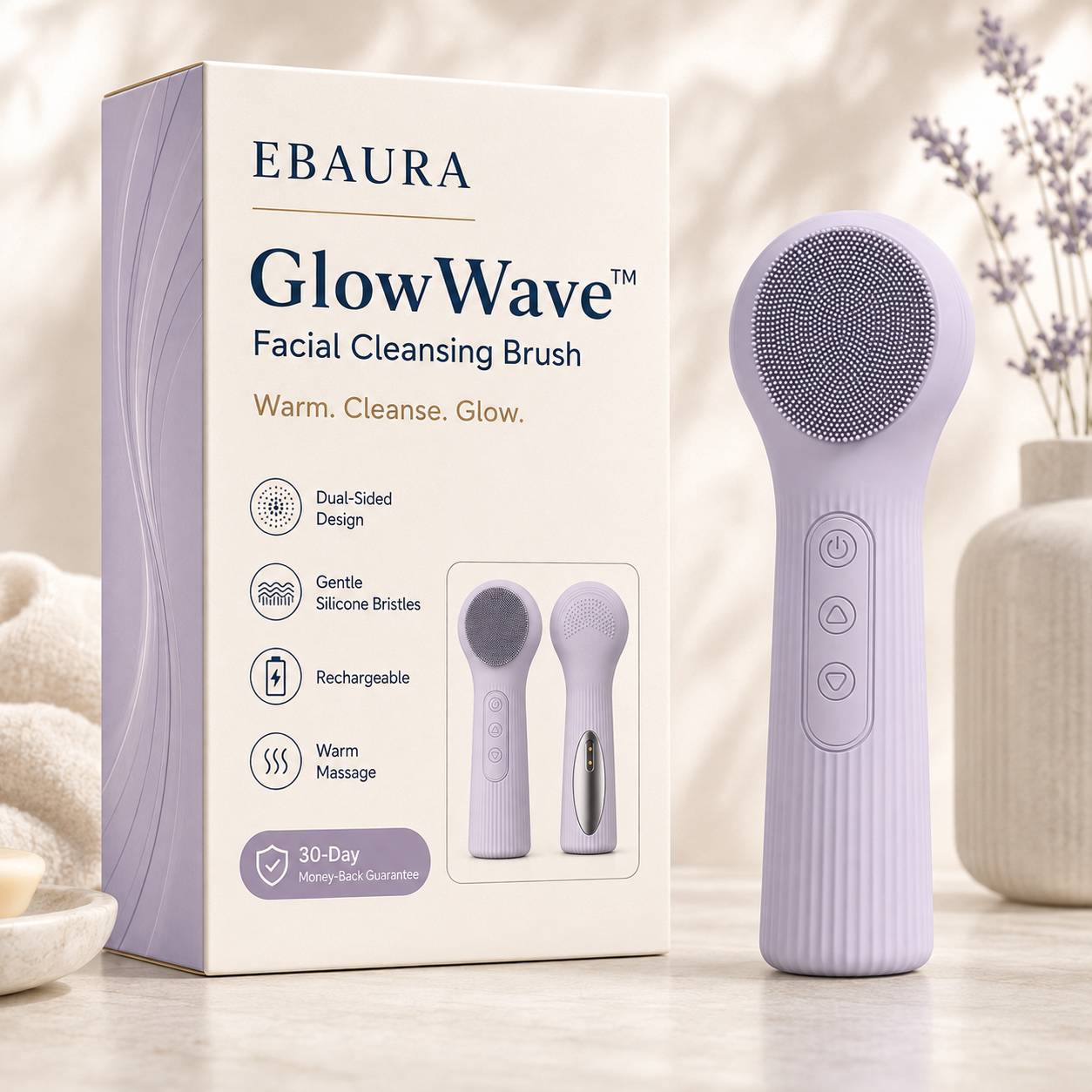 Ebaura GlowWave™ Facial Cleansing Brush